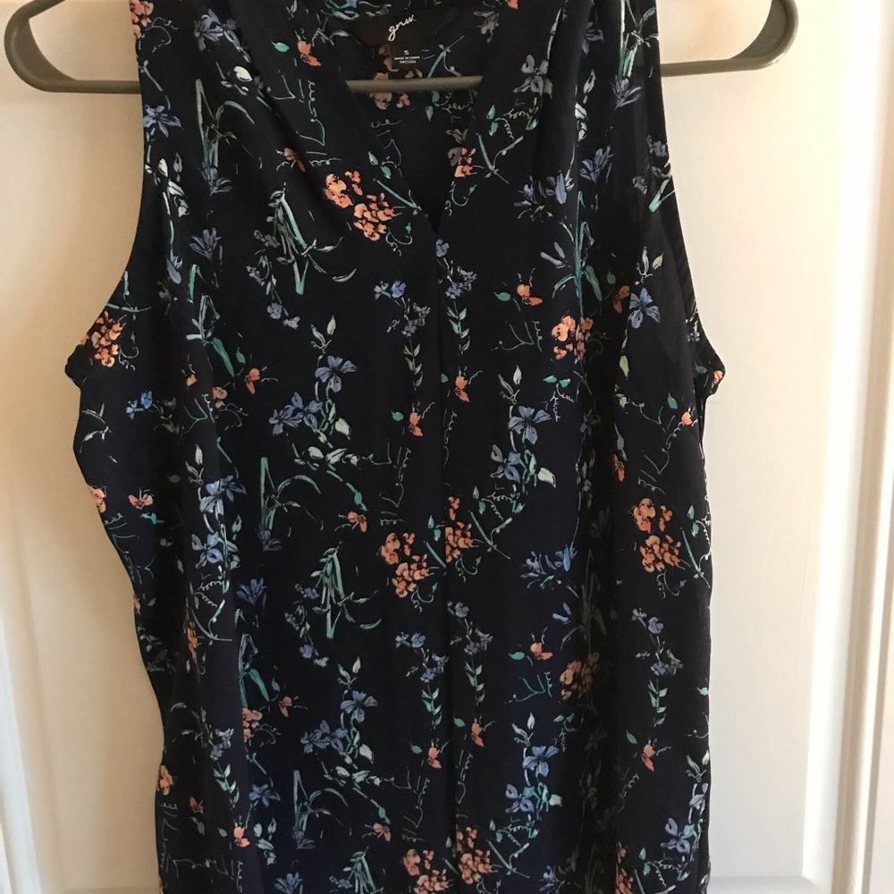 Navy Floral Dressy Tank